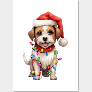 Christmas Jack Russell Terrier Posters and Art